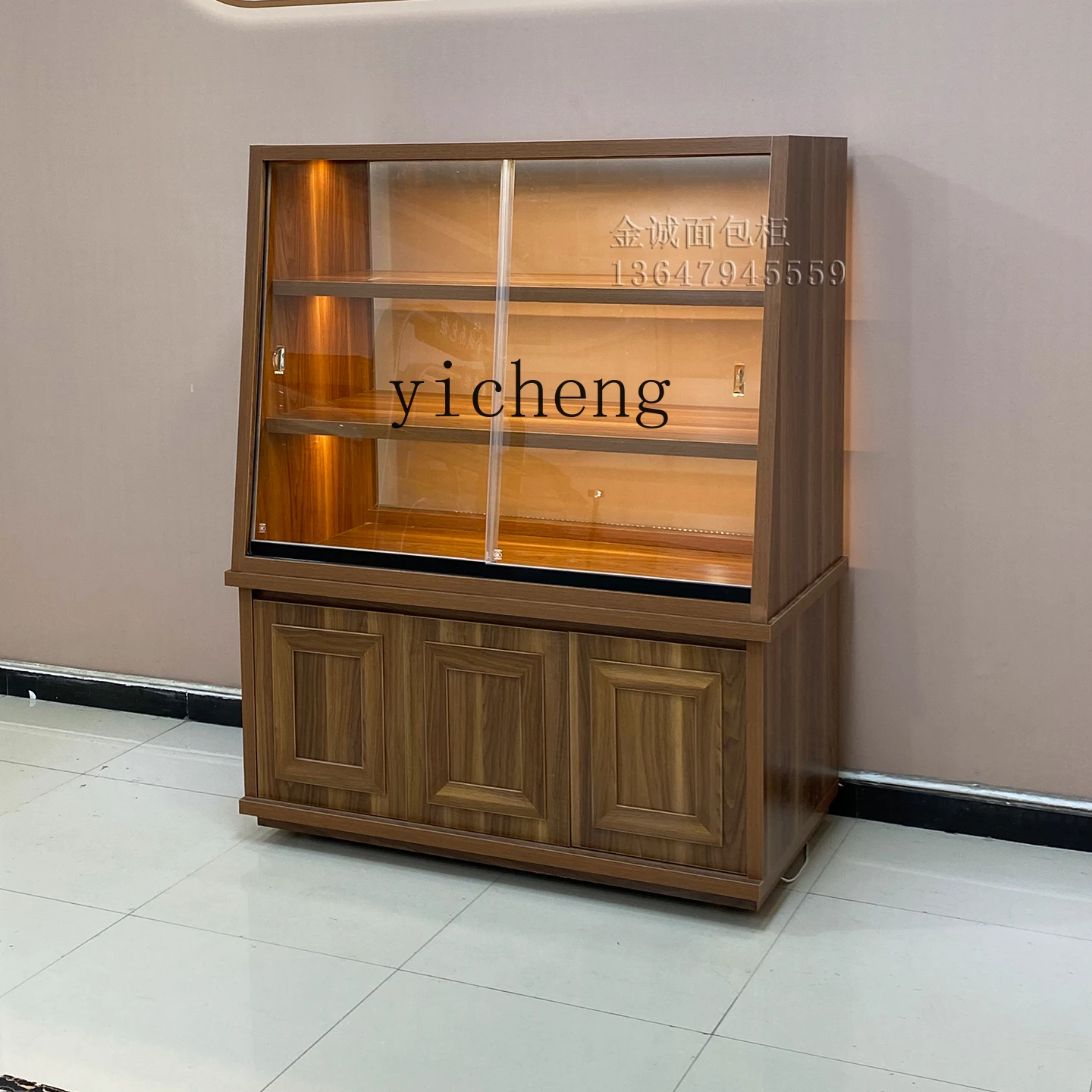 TQH Chinese Vintage Bread Cabinet Display Cabinet Cake Pastry Shop Baking Side Island Cabinet