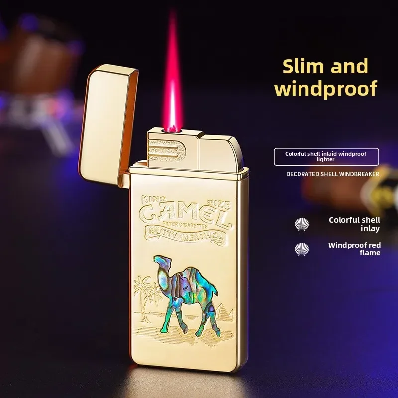 

2025 New Creative Color Windproof Red Metal Direct Blow Lighter Men's and Women's Gifts Lighter Rechargeable Type C Type