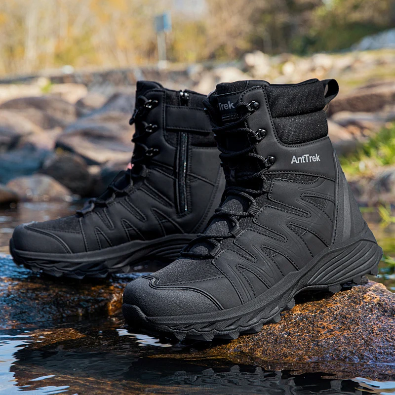 Men Army Boots Waterproof Training Safety Ankle Male Lace Up High QualityTactical Boots Anti-Slip Work Climbing Hiking Shoes image 4