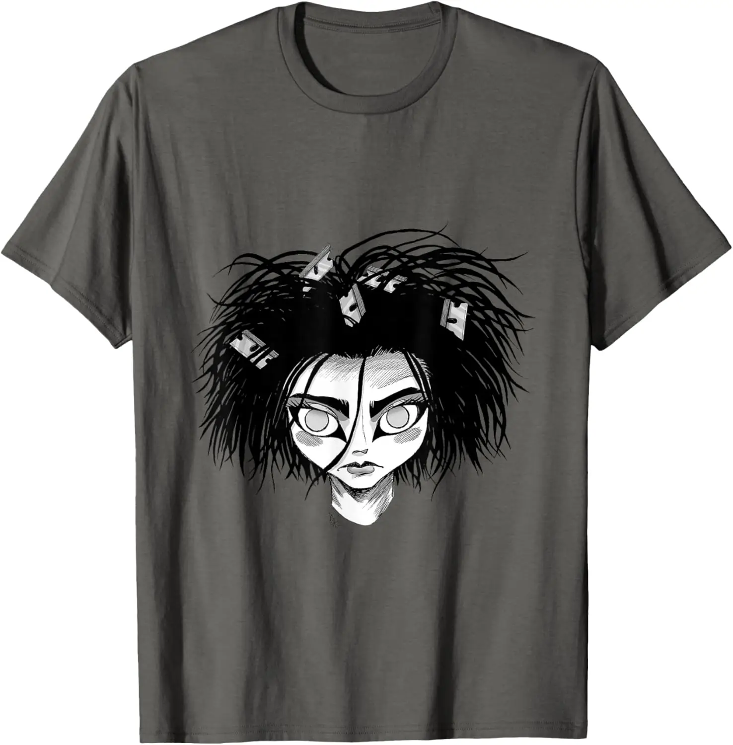 Goth Punk Siouxsie Razor Blade Graphic Cotton T-Shirt Men's Round Neck Tee