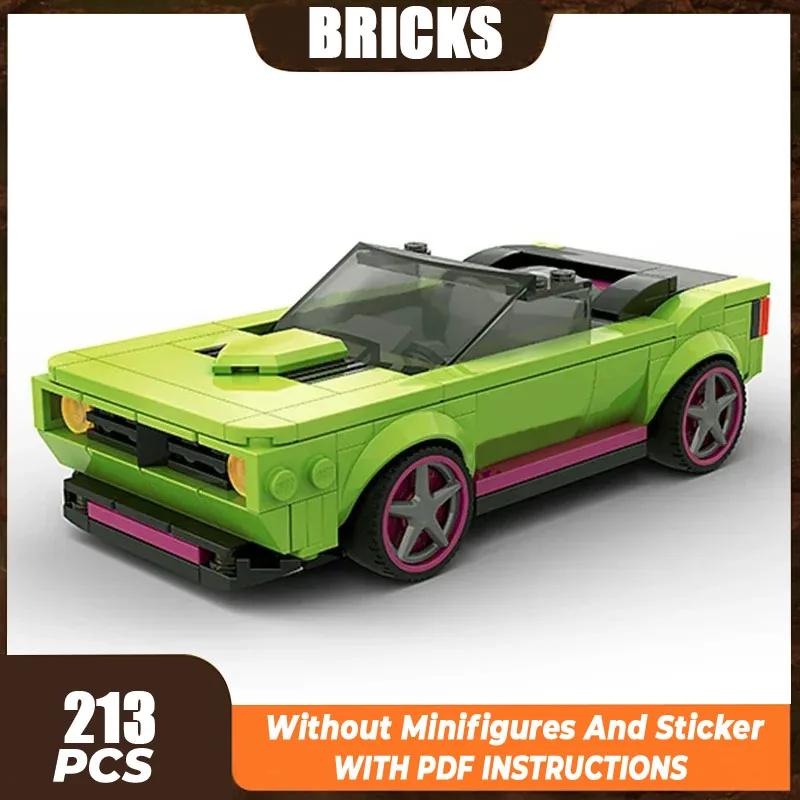 Speed Champions Model Moc Building Bricks Green Muscle Car Technology Modular Blocks Gifts Christmas Toys DIY Sets Assembly