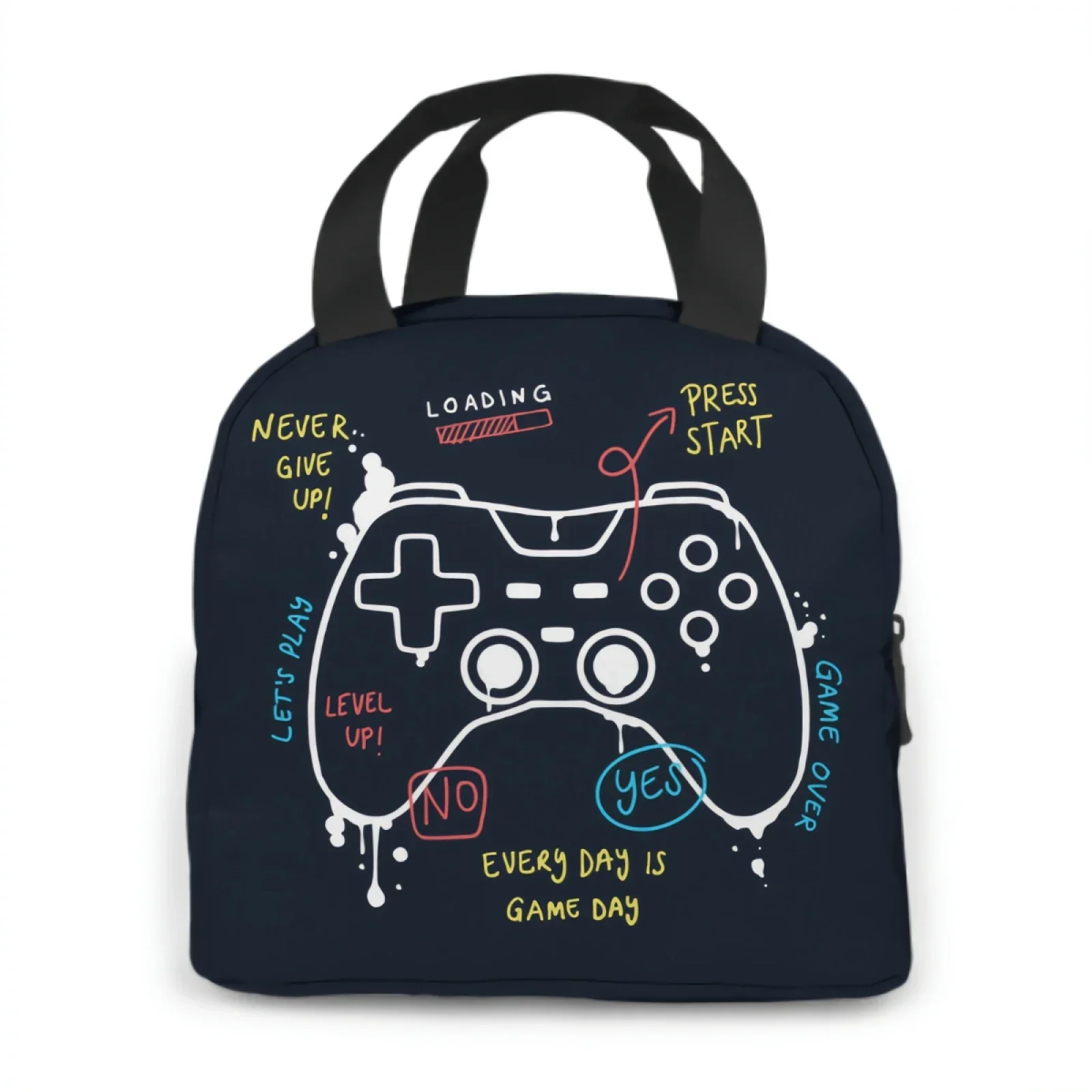 Lancheira Isolada para Mulheres e Homens, Decoração do Quarto Gamer, Lunch Bag, Recipientes de Piquenique, Compras, Escritório, Escola