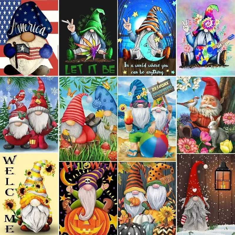 5D DIY Diamond Painting Gnome Goblin Full Square Drill Diamond Dots Craft Kits Handmade Gift Home Decor Hand Embroidery Kit