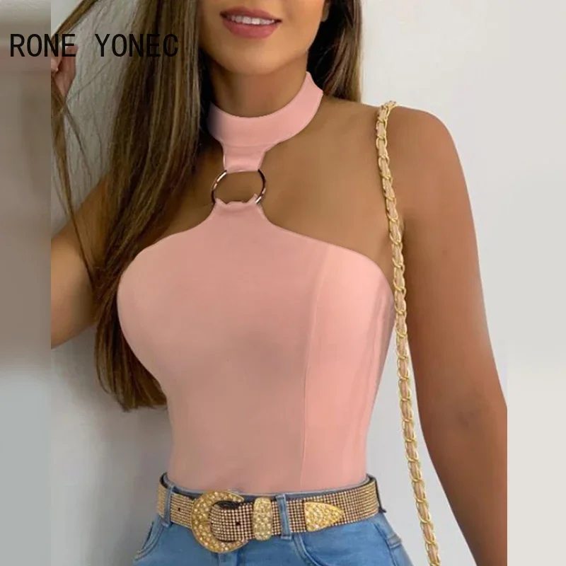 Women Chic Sexy Solid Halter Sleeveless Summer Casual Sexy Camis Crop Tops