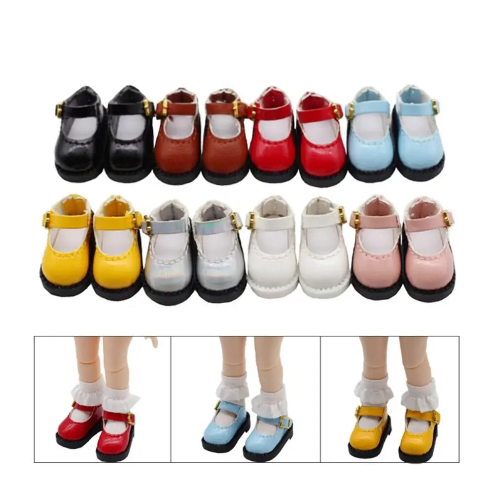 1 Pair Doll Accessories 1/12 BJD ob11 Dolls Shoes Obitsu11 GSC DOD Mini Round Toe Sandals Casual Toys Gift For Children