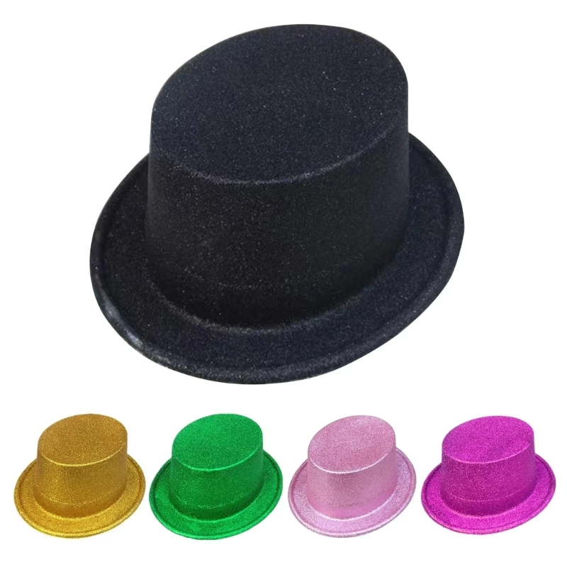 Glitter Magician Hat Party Top Hat Sparkling Cowboy Fedora Hat Cosplay Costume