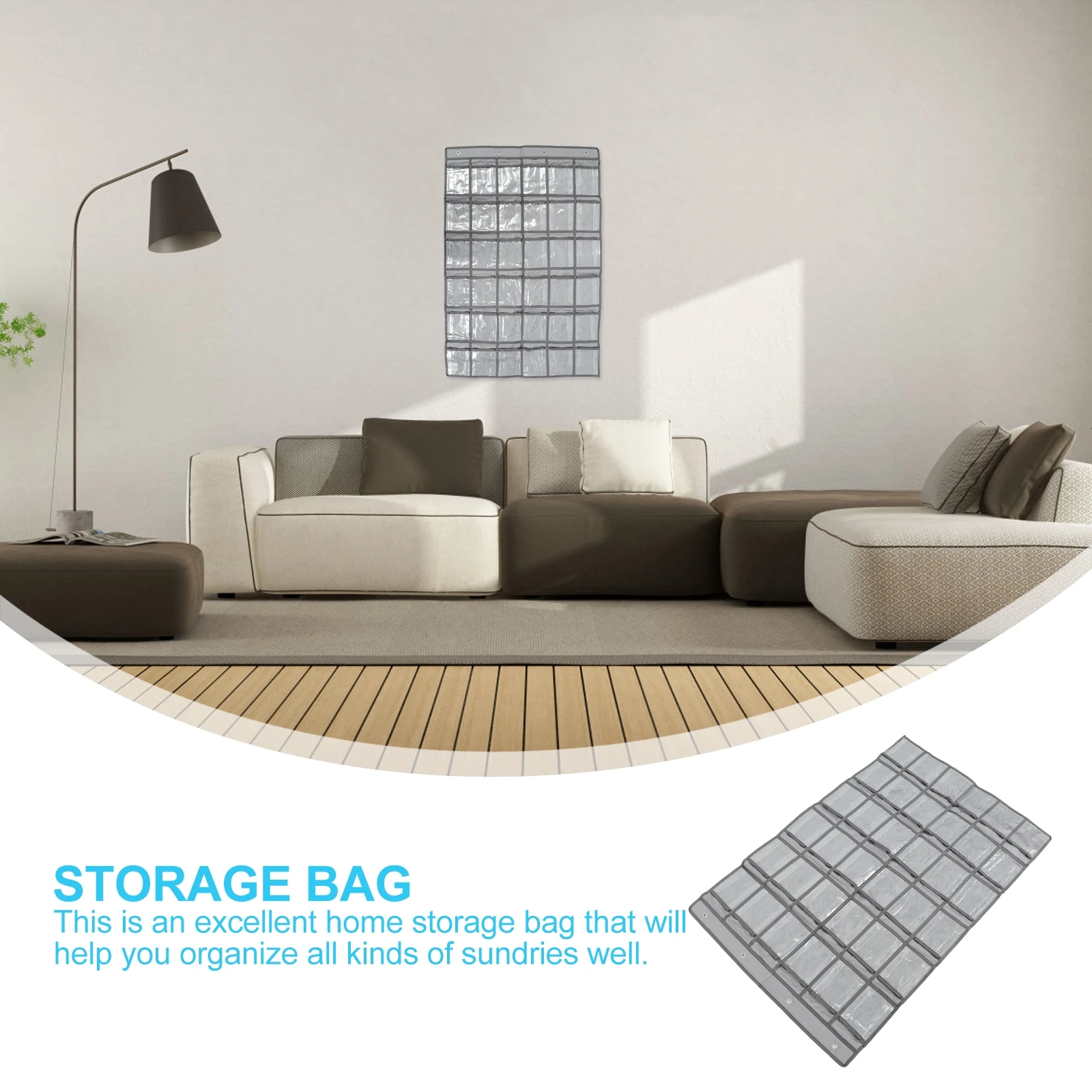 

Oxford Cloth Wall Hanging Storage Bag Separate Grid Design Jewelry Earring Holder Material Door Back Multi Pockets Home