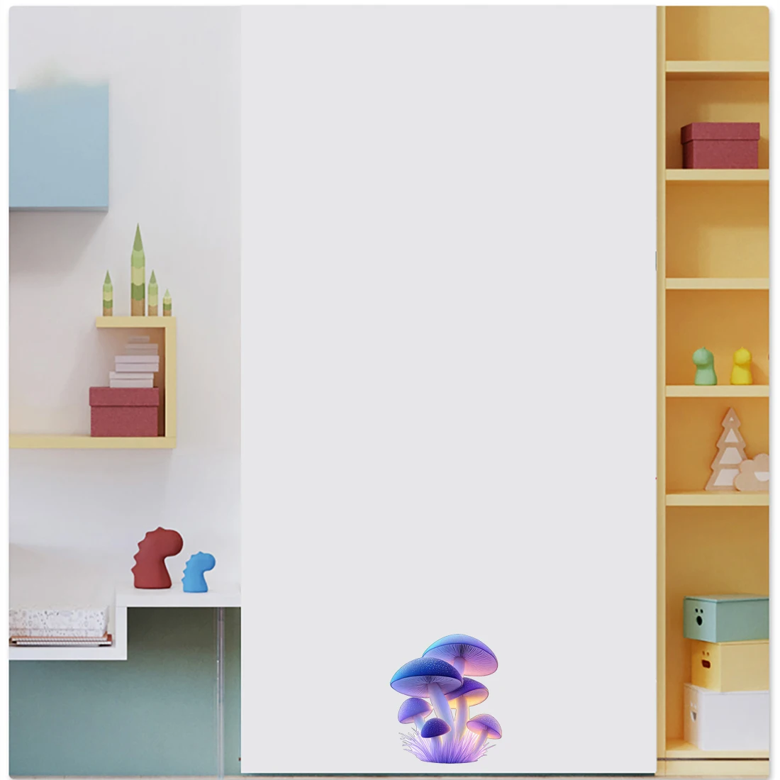 Three Ratels CG30 Fantasy purple mushroom wall stickers for home decoration bathroom balcony decals waterproof