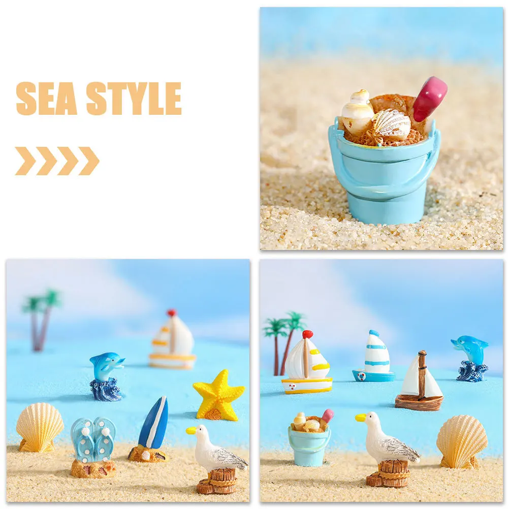 

Beach Room Decor Decoration Desktop Miniatures Bathroom Creative Sailboat