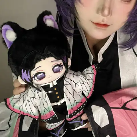 20cm Demon Slayer Shinobu Kocho  Plush Cute Kawaii Stuffed Doll Anime Figure Pillow Cosplay Birthday Gift