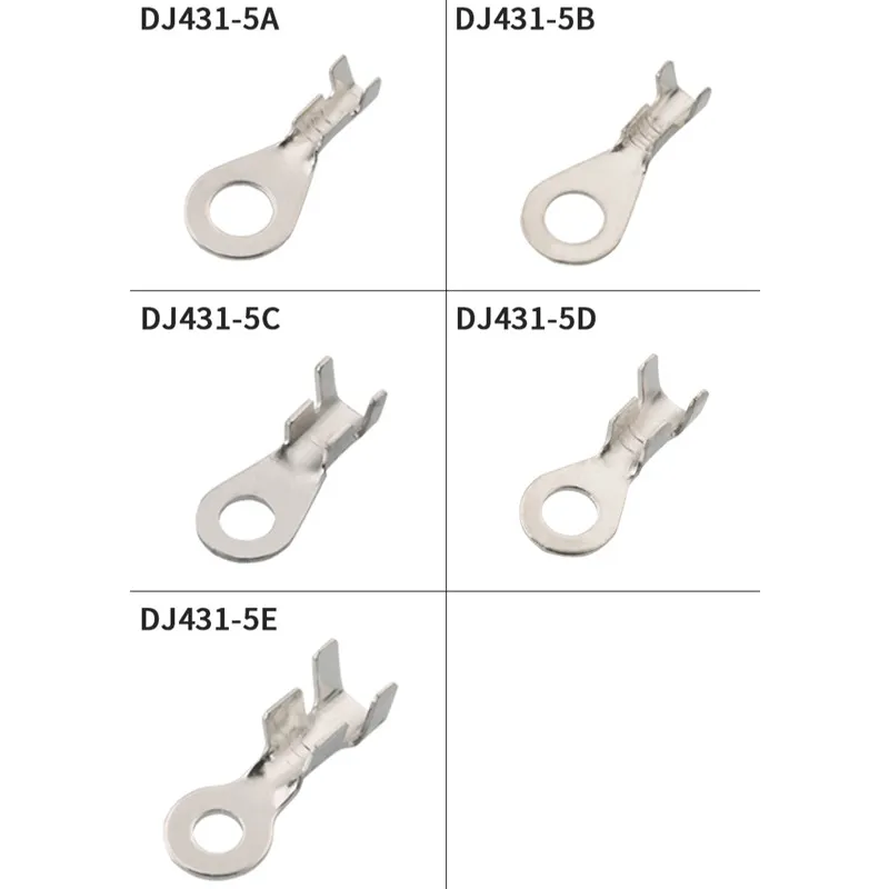 100 pieces of DJ431-5mm automotive connectors with automatic splicing circular terminal plugs and copper open nose ends