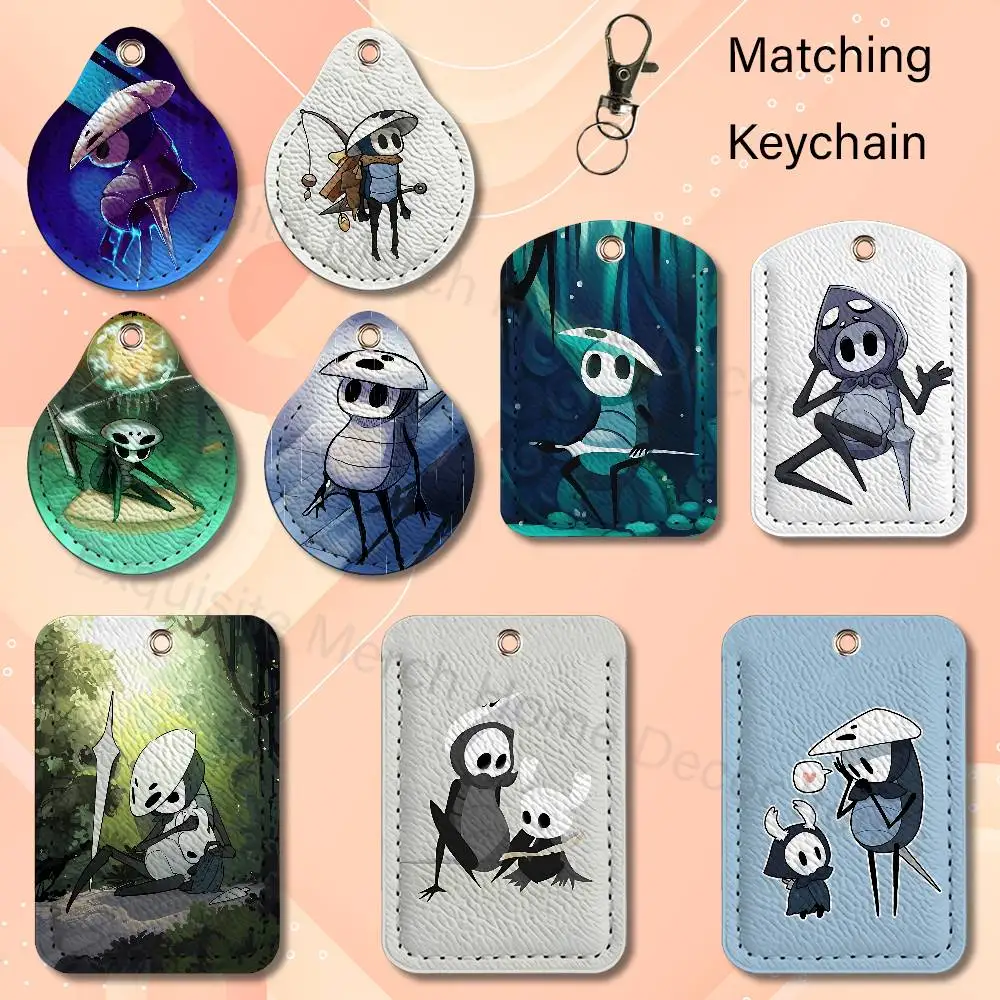 H-Hollow Knight Gentle Q-Quirrel Custom Access Card For Air Tag Case Leather Card Holder Transportation Card Case Gifts