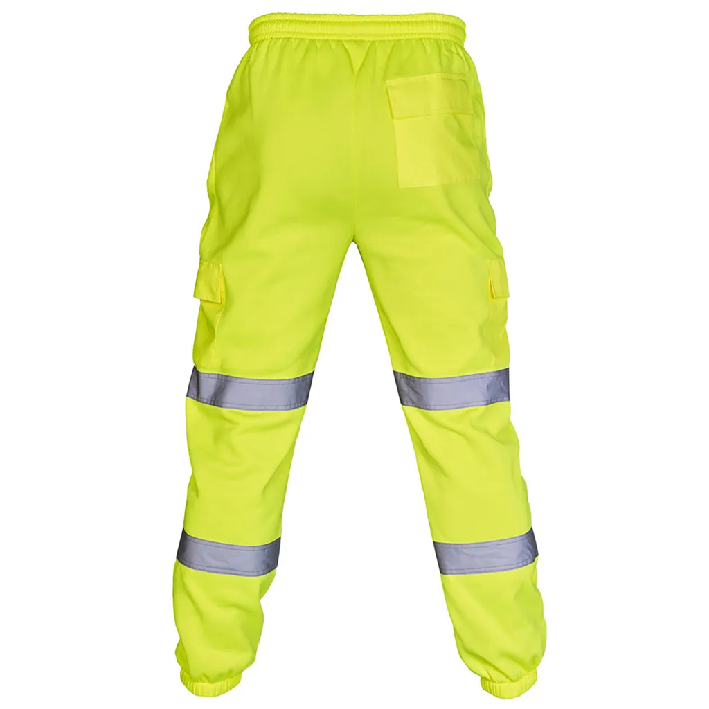 

Men'S Personalise Sport Pants Road Work High Visibility Reflective Stripe Sweatpants Daily Casual Fashion Trousers With Pockets