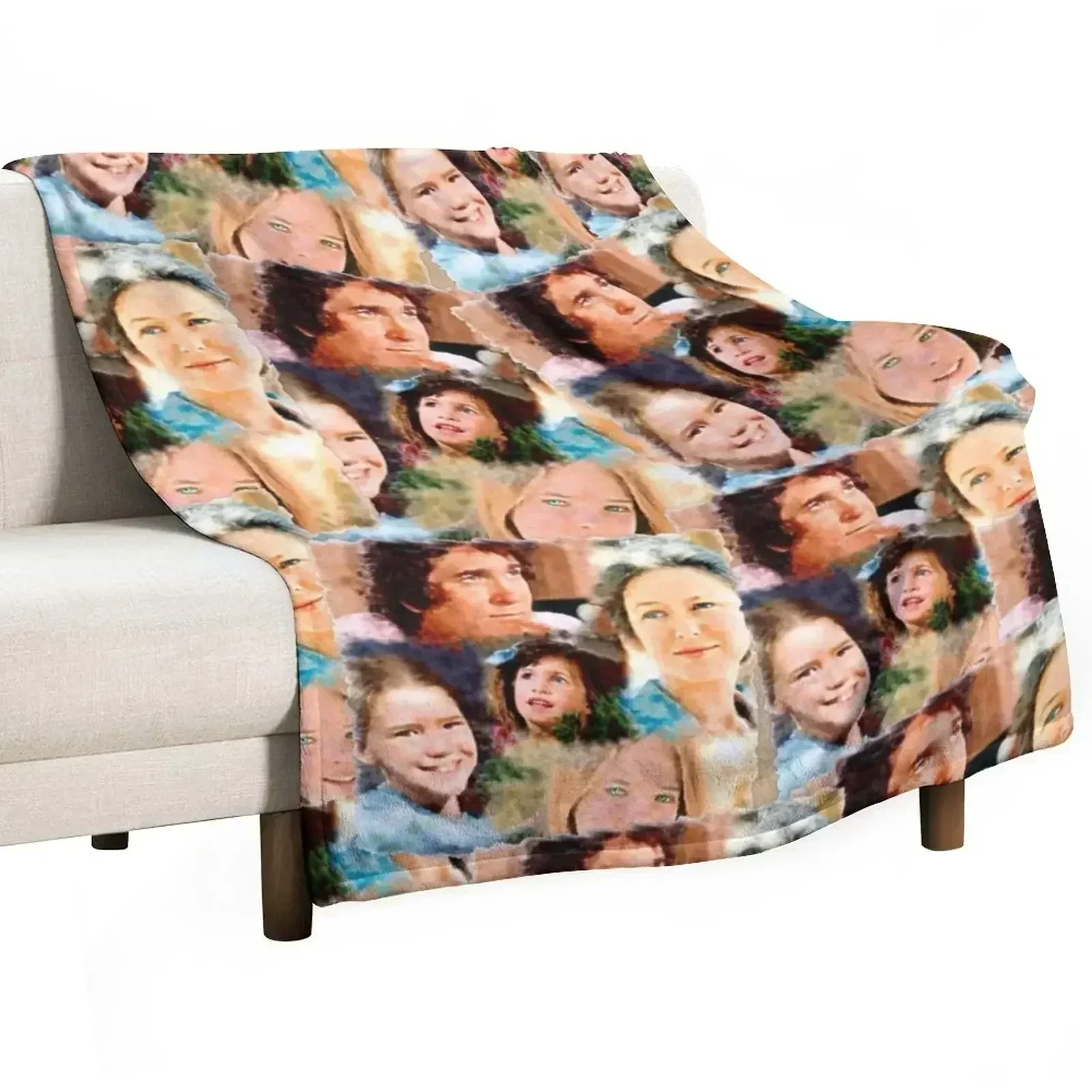 Ingalls Family Collage Spread Throw Blanket Decorative Throw For Decorative Sofa Luxury Throw Soft Cute Plaid Furry Blankets