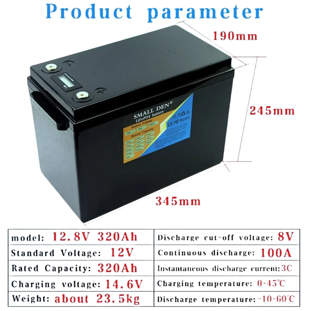 Gloednieuw klasse A belastingvrij 12,8 V 300 Ah 320 Ah 24 V 150 Ah LiFePO4-accu 12,8 V geschikt voor RV off-road off-grid accu