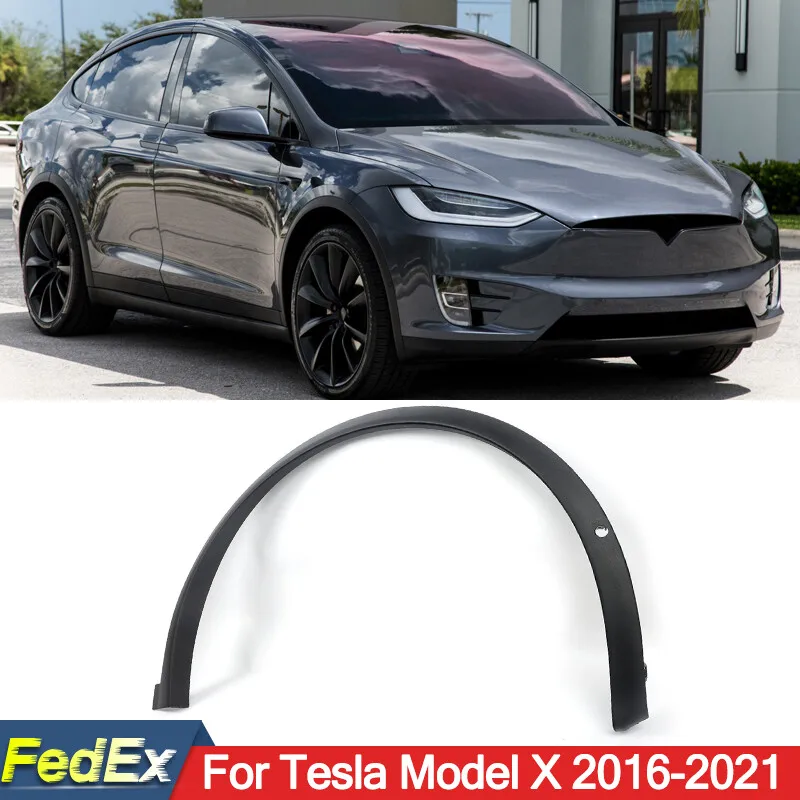 

Wheel Eyebrow Fit For Tesla Model X 2016 2017 2018 2019 2020 2021 Front Right Wheel Molding Fender Flare 1035289-00-L Black