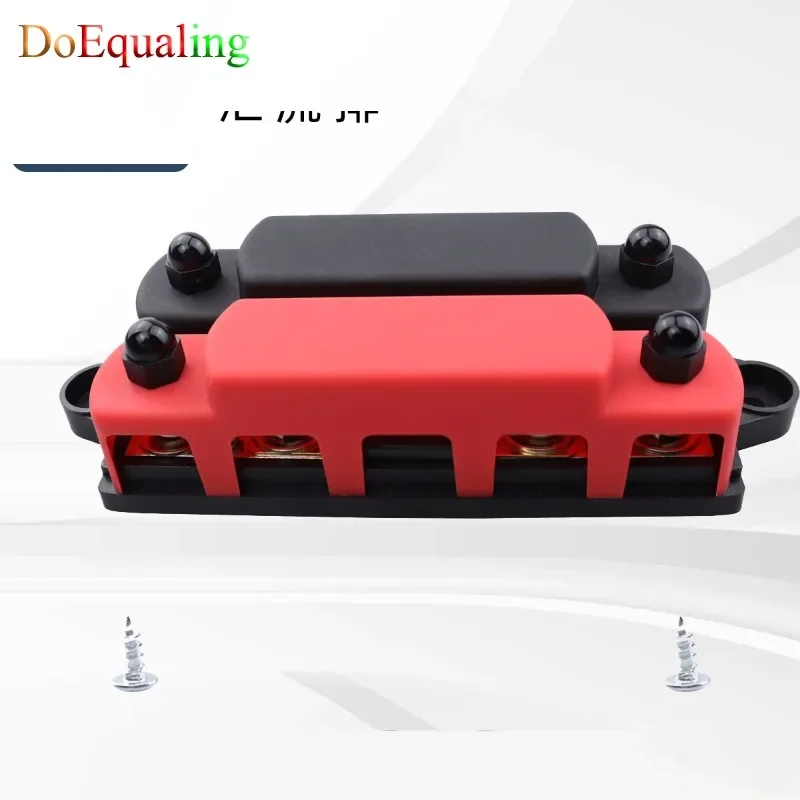 Motor Home Limousine RV Ship Vessel M8 Double Row Busbar High Current Terminal Block 300A Double Row 4-screw Busbar