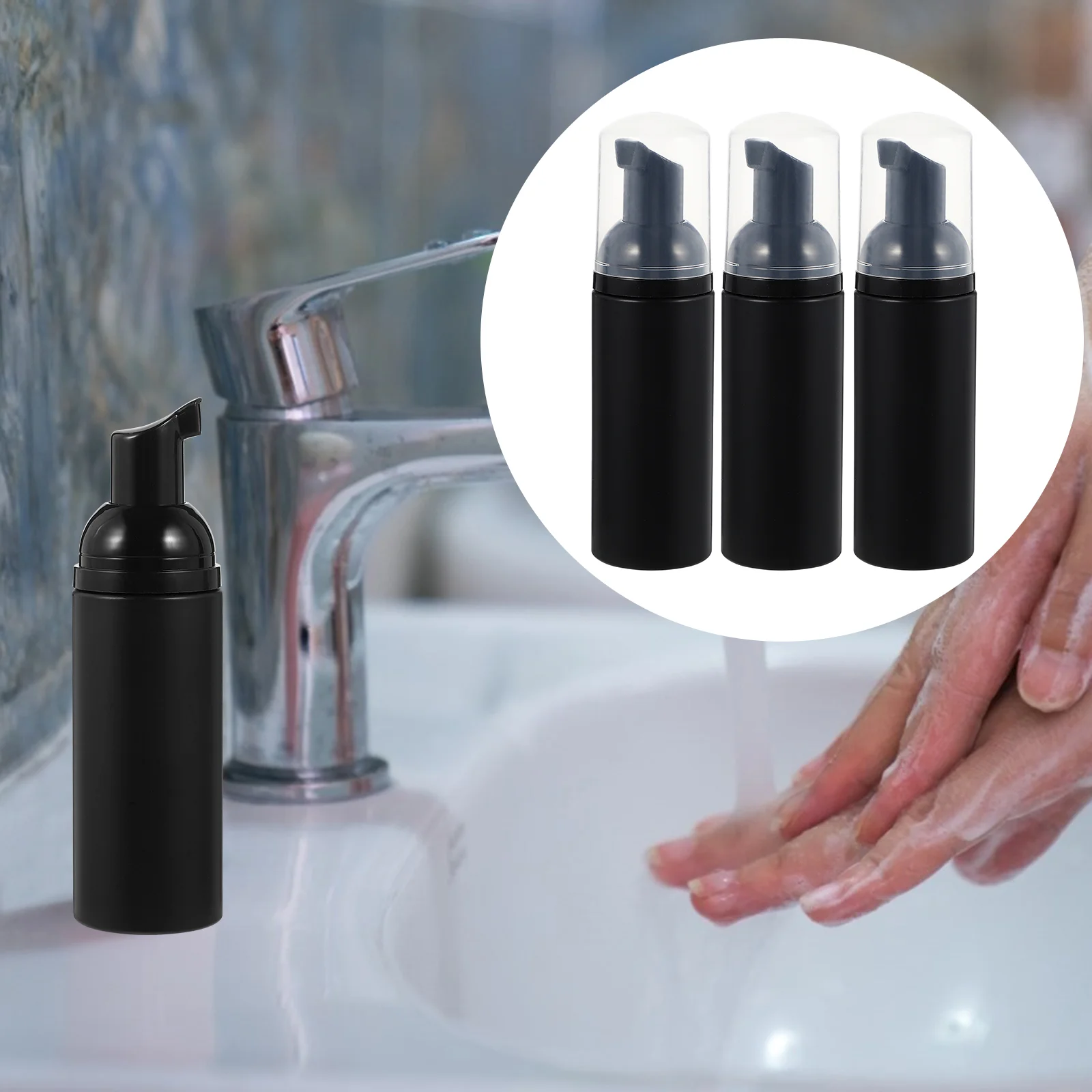 3 Pcs Bubble Bottle Mini Foaming Pump Shampoo Bottles Oil Cleanser for Face Hand Soap Dispenser