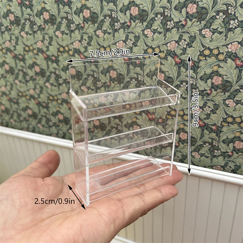 1:12 Dollhouse Miniature Multi-layer Rack Shelves Storage Shelf Slanted Shelf Kitchen Bathroom Model Decor Toy