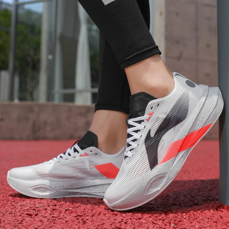 Laufschuhe Männer Frauen Hohe Qualität Volle Palm Carbon Platte Kissen Atmungsaktive Leichte Athletic Training Schuhe Männlich