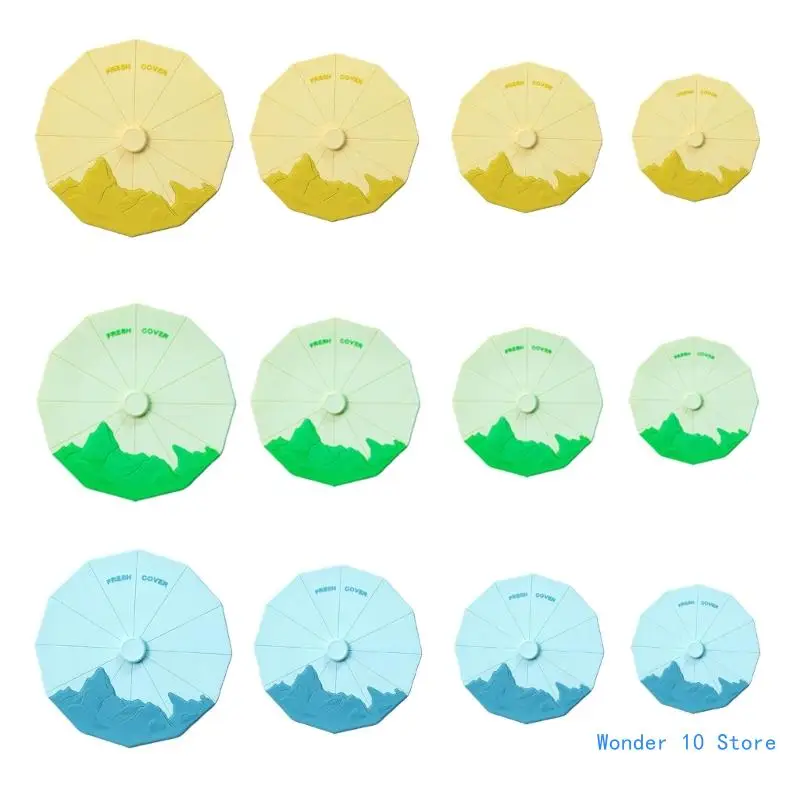 Confezione da 4 coperchi per ciotole in silicone Coperchi elasticizzati per uso alimentare Accessorio per conservazione del a