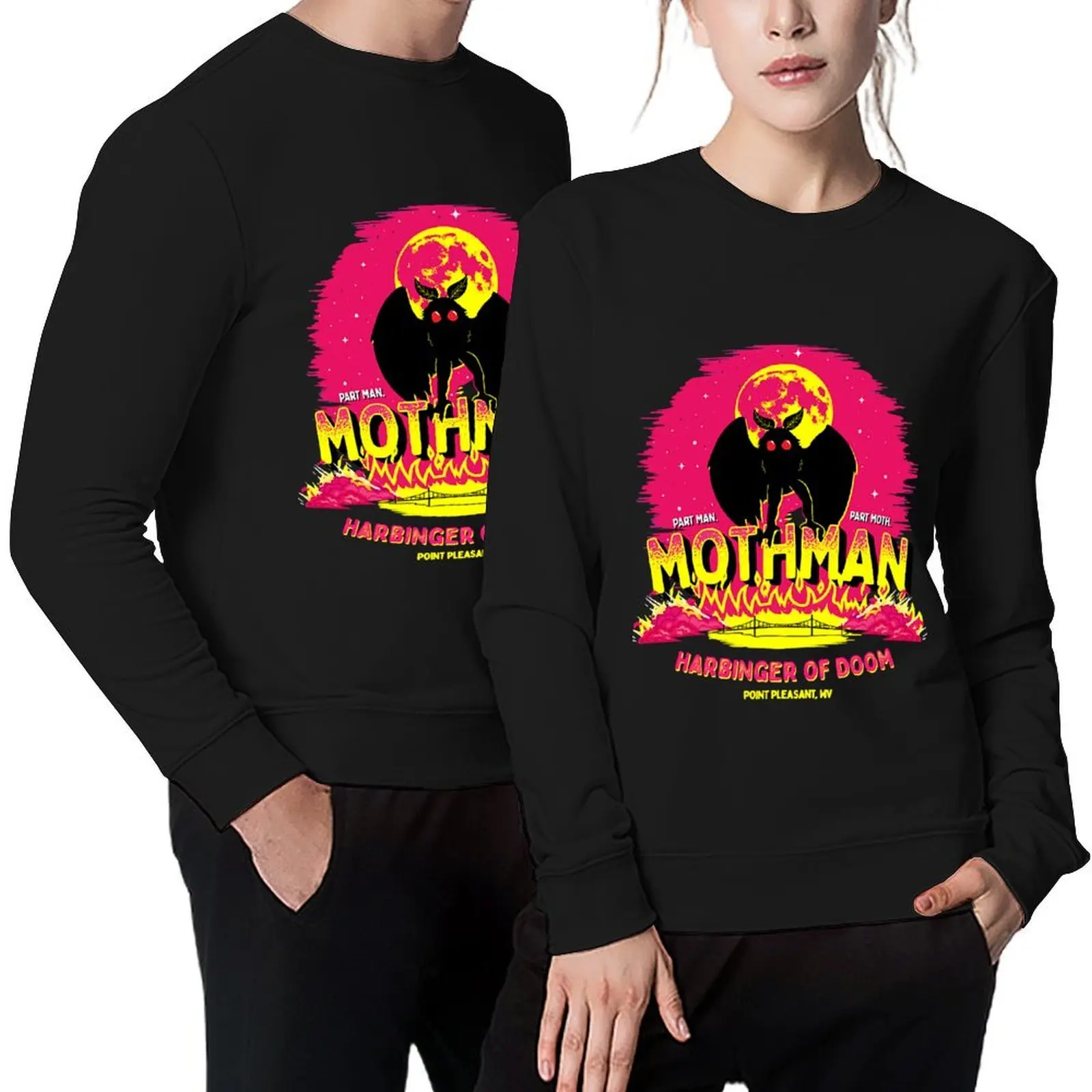 

Mothman, Harbinger of Death! Pullover autumn men's sweat-shirt set male clothes hooded sweatshirts