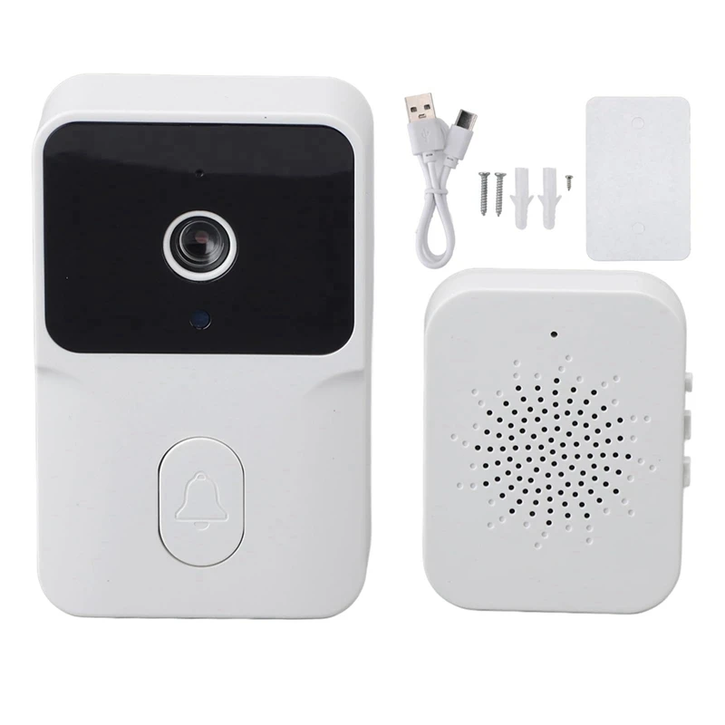 Tuya جرس الباب الذكي مع رؤية ليلية عالية الدقة WIFI 2-Way Intercom عرض في الوقت الحقيقي لنظام أمان المنزل-ABJU