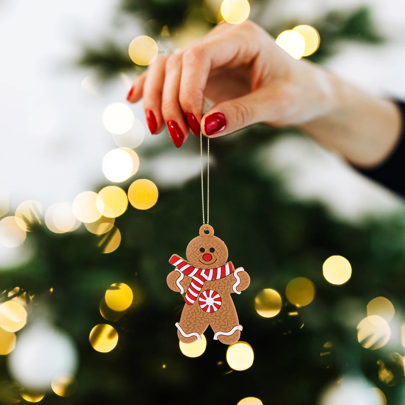 12 Pcs Gingerbread Man Pendant Christmas Decorations PVC Soft Glue Tree Ornaments Home Accessories GiftsKidsFamilyFriends