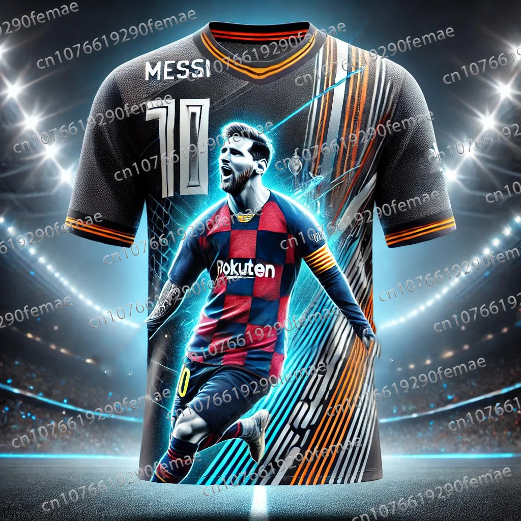 Summer Latest Messi Commemorative Edition Football Shirt T-shirt for Daily Sports, Breathable, Sweating, Comfortable  Jersey