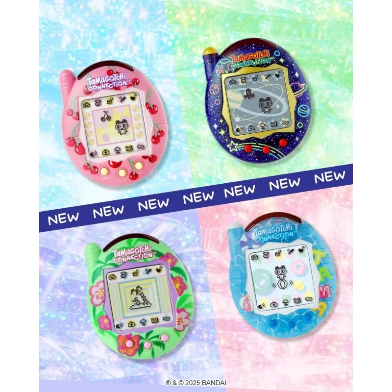 Bandai Link Electronic Pet Machine Game Machine Pink Cherry Tropical Flowers Summer Ocean Neon Planet V3 Online Communication