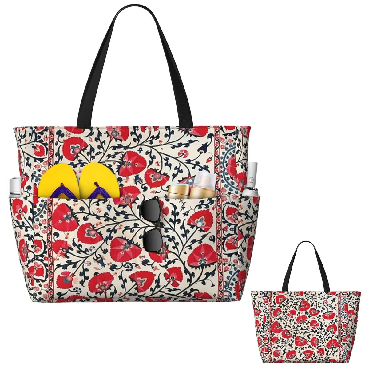 

Shakhrisyabz Suzani Uzbekistan, пляжная большая сумка с цветочной вышивкой, спортивная спортивная сумка для занятий йогой, женская дорожная сумка, сумка для фитнеса