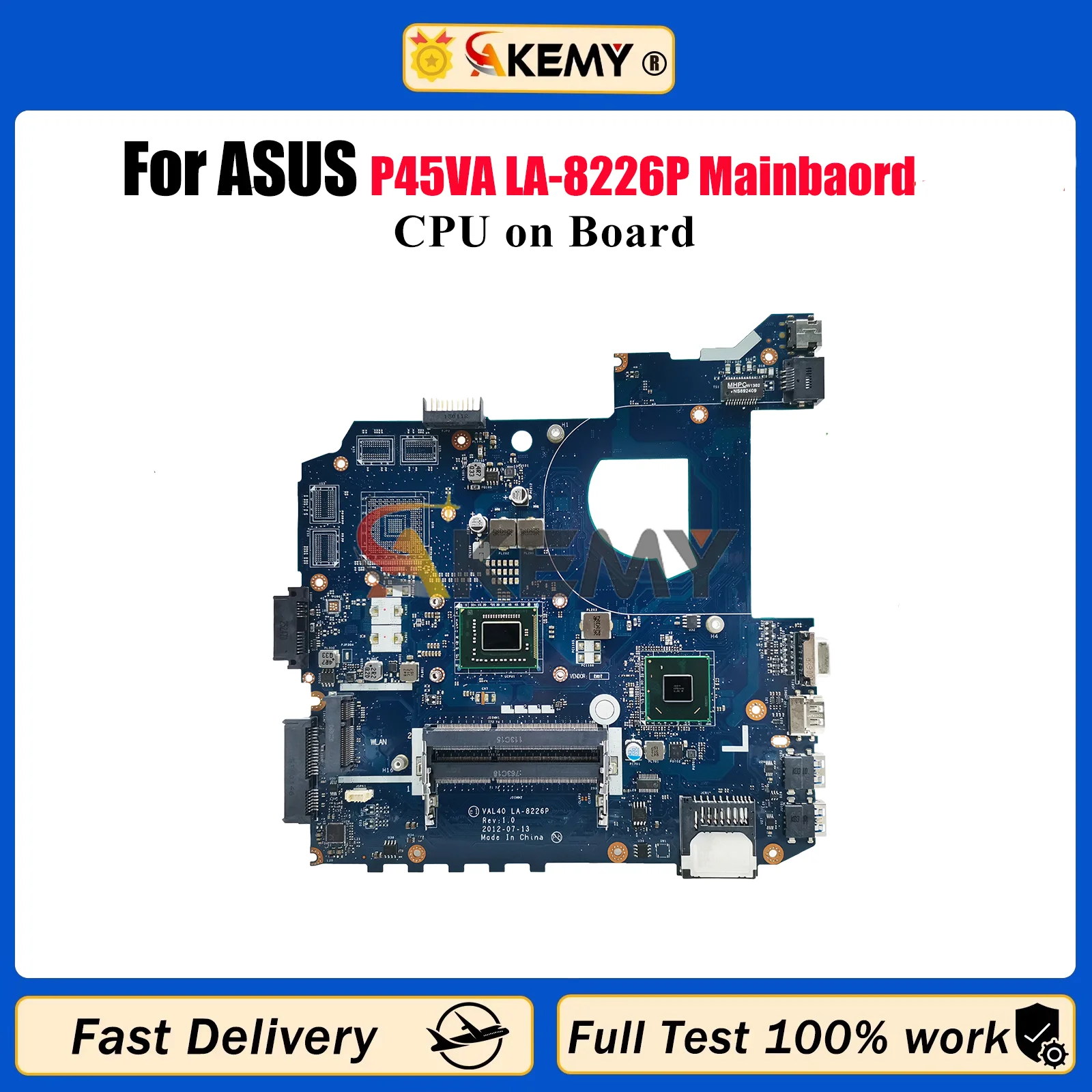 

LA-8226P Laptop Motherboard For ASUS K45A P45VA K45A Notebook Mainboard With CPU 100% tests OK fast shipping High quality