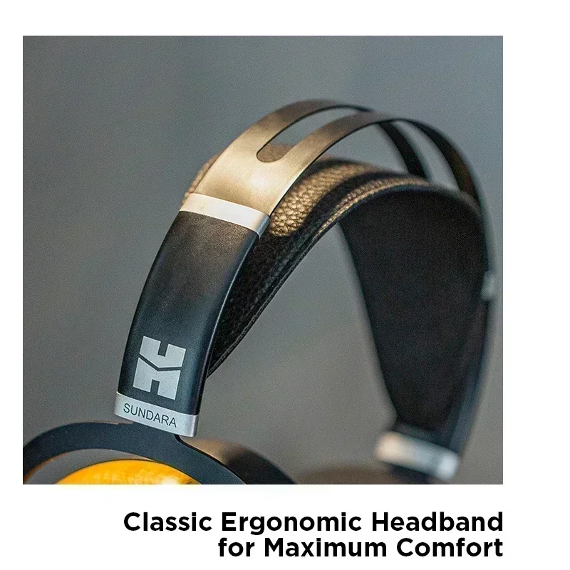 HIFIMAN SUNDARA Closed-Back Headphones Over-Ear Planar Magnetic Wired Hi-Fi Earphones with Stealth Magnet Design, Wood Ear Cups