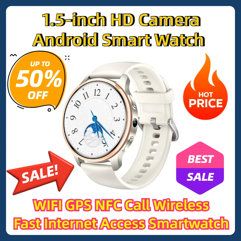 

WIFI GPS NFC Call Wireless Fast Internet Access Smartwatch 1.5-inch HD Camera Android Smart Watch