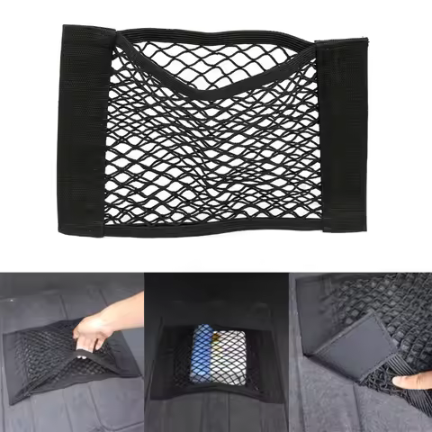 2PCS Car Trunk Storage Bag Net Grid Pocket Holder Mesh Pocket Seat Elastic String Magic Luggage Interior Organizer Stuff Netting