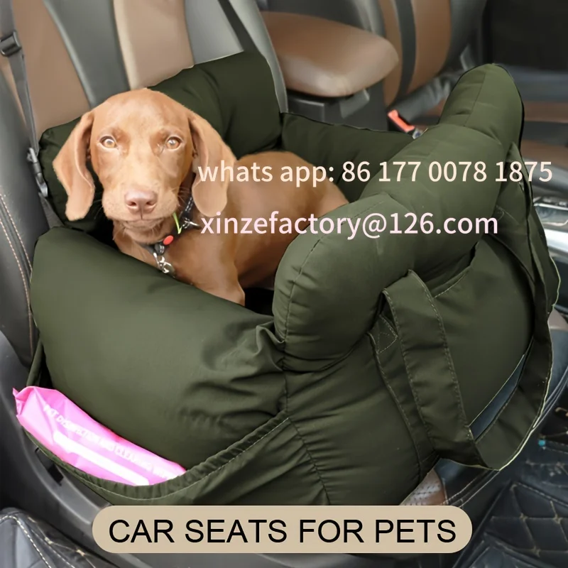 Customizable Dog Car Seat with Safety Belt - Non-Slip Pet Car Bed for Small Dogs, Washable Travel Carrier with Secure Straps
