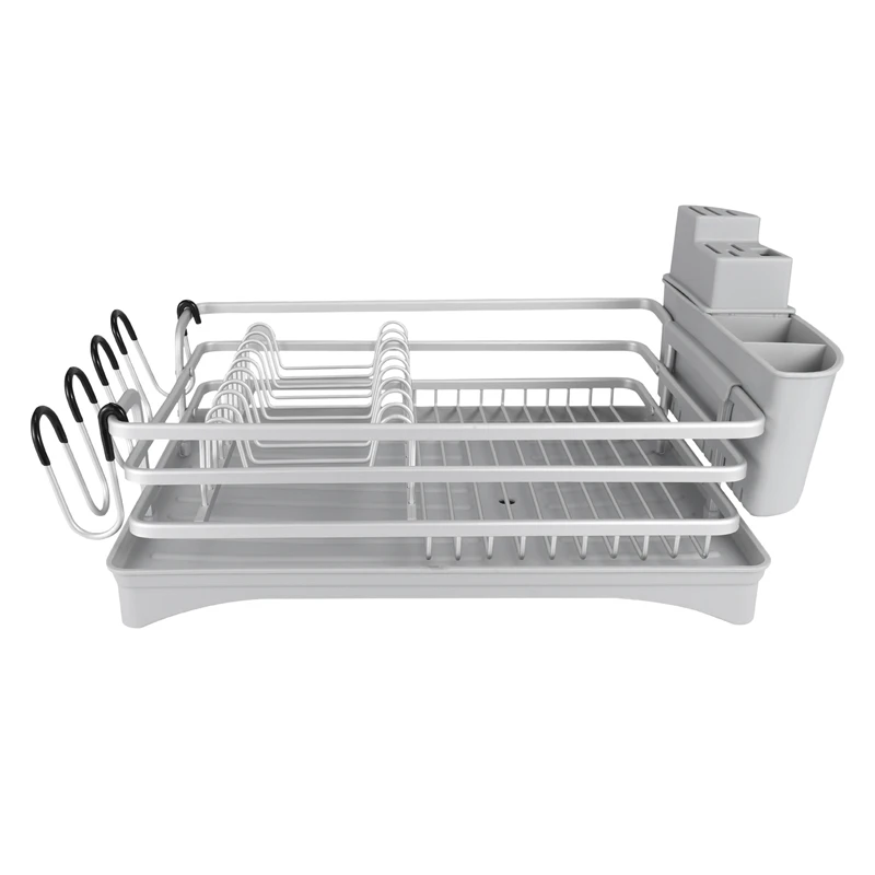 

Dish Drying Rack, Compact Rustproof Dish Rack And Drainboard Set, Dish Drainer With Adjustable Swivel Spout