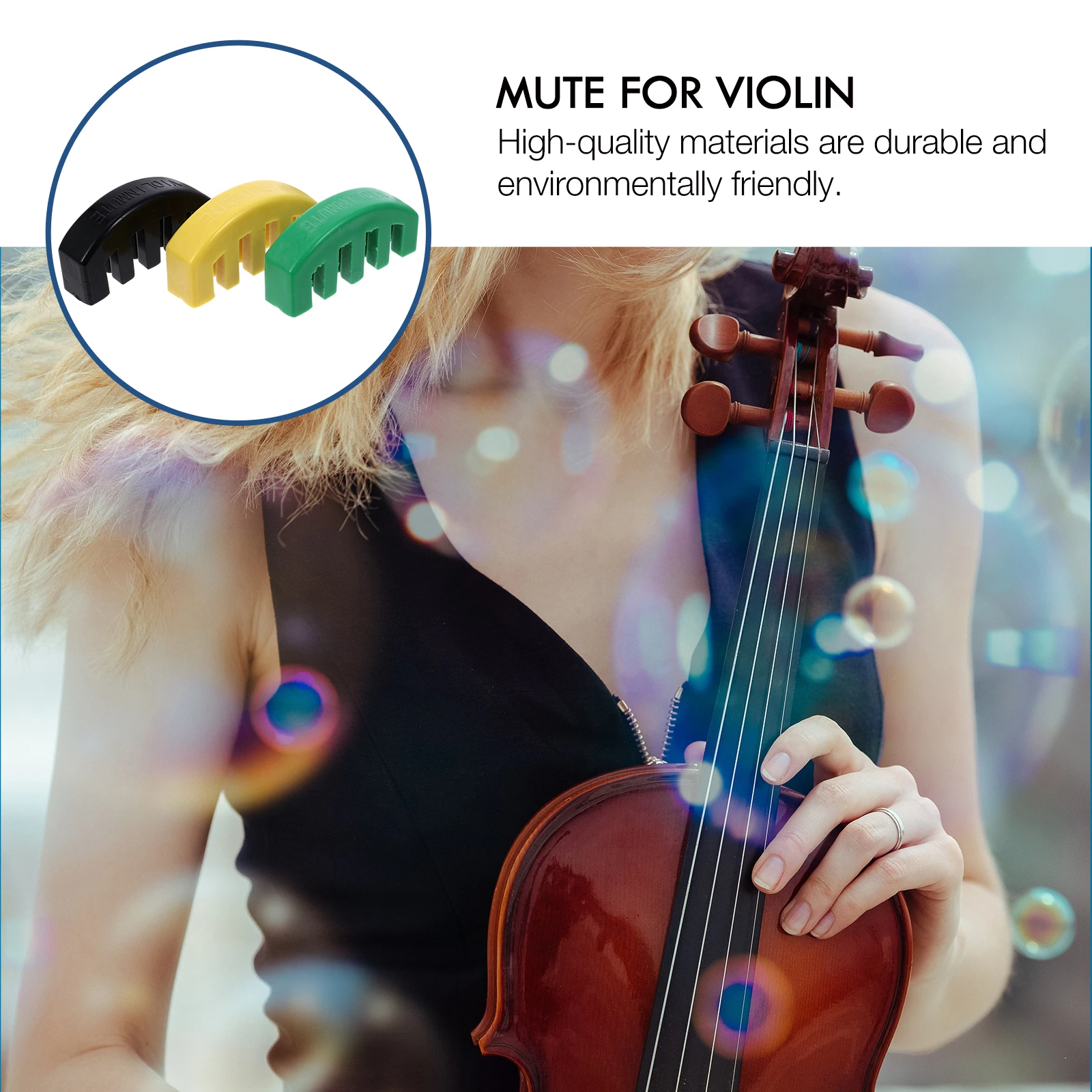 

3 PCS Violin Mute Full Size Practice Reduce Accessories Mutes for Rubber