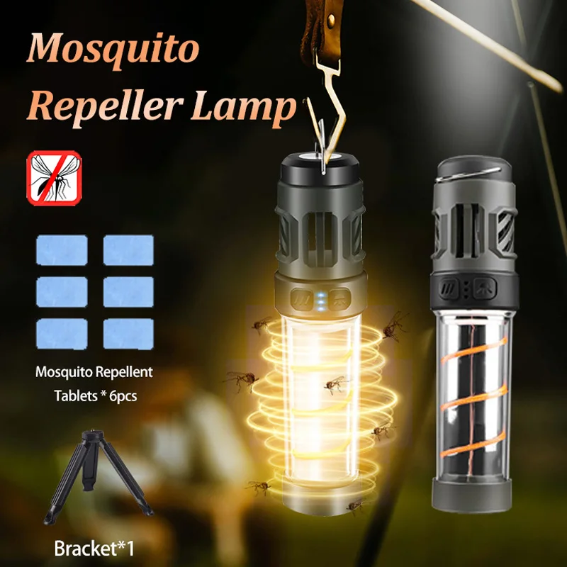 Mosquito Light Portable Outdoor Camping Tent Mosquito Repeller USB Rechargeable LED Lighting Flashlight With Triangle Bracket