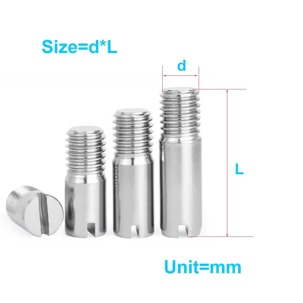 

304 Stainless Steel Gb878 Slotted External Thread Cylindrical/Locating Pin Shaft M2M2.5M35M6M8M10