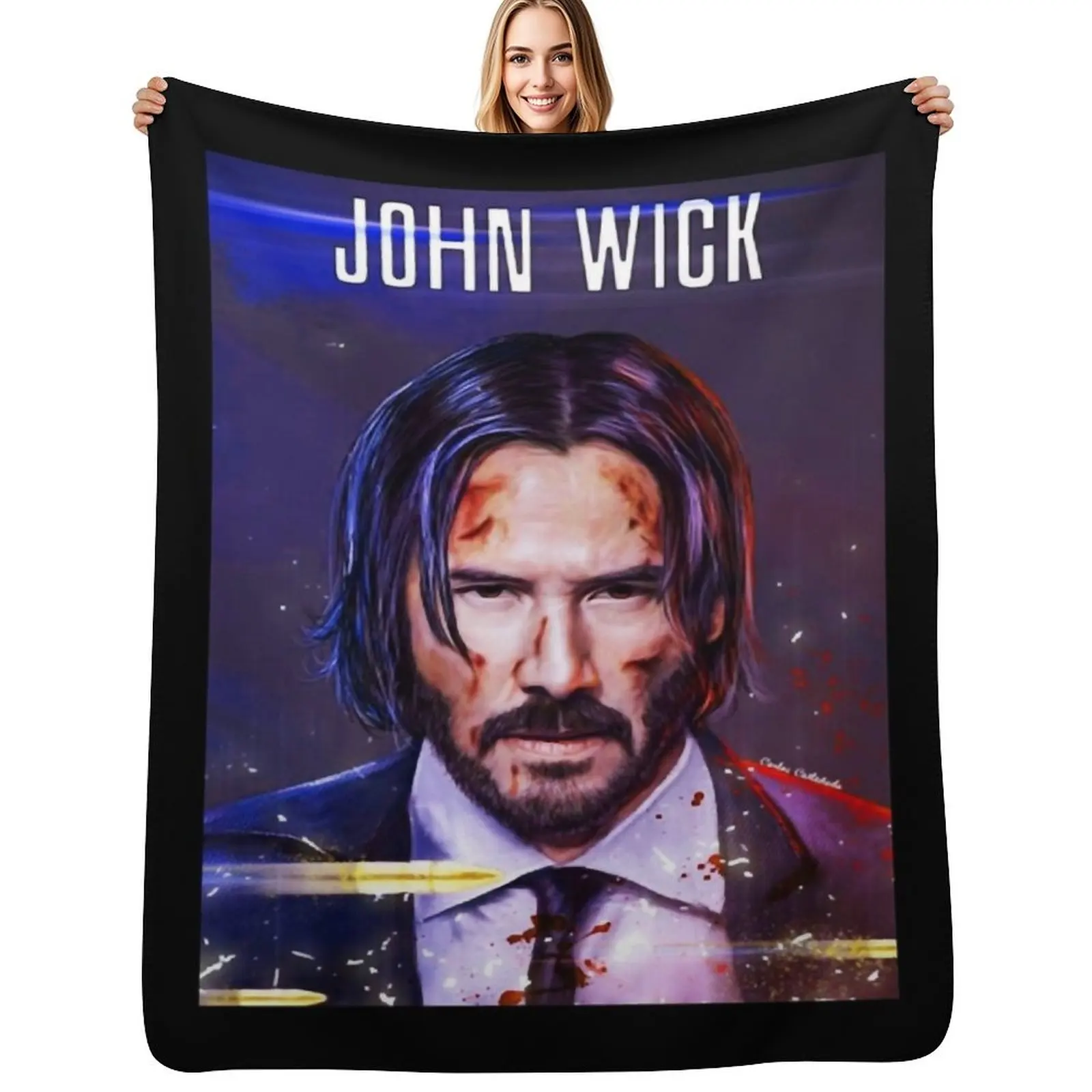 John Wick Throw Blanket No Pilling Soft Warm Blanket for Bed