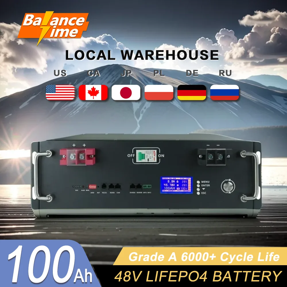 

48V 100Ah 50Ah 120Ah 200Ah LiFePO4 Battery 16S Built-in BMS 51.2V Lithium Iron Phosphate Batteries for RV Solar No VAT&TAX