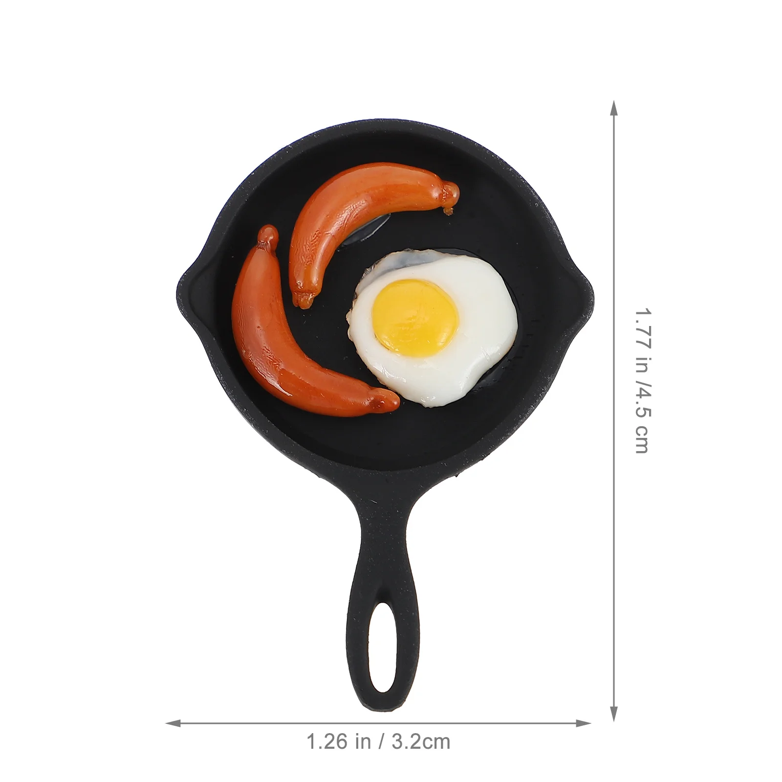 Mini Koekenpan Gesimuleerde Ei Bacon Keuken Scène Imitatie Kookgerei Woondecoratie Kleine Ijzeren Pan Miniatuur Koken