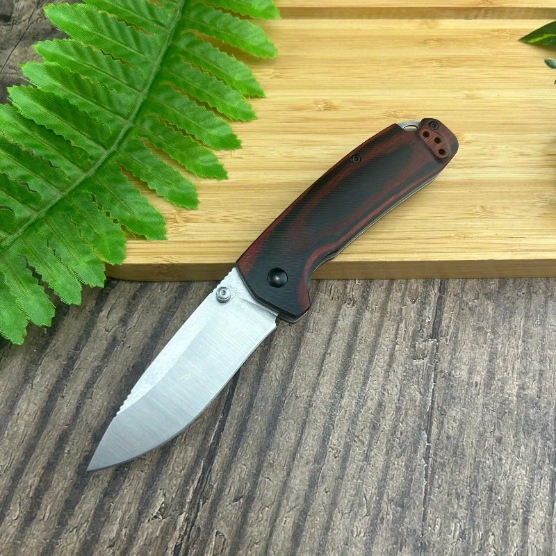 EDC Outdoor 15031 Folding Pocket Knife S30V Blade Red Wood Handle Easy Carry Design Camping Fruit Kitchen Multitool Knife