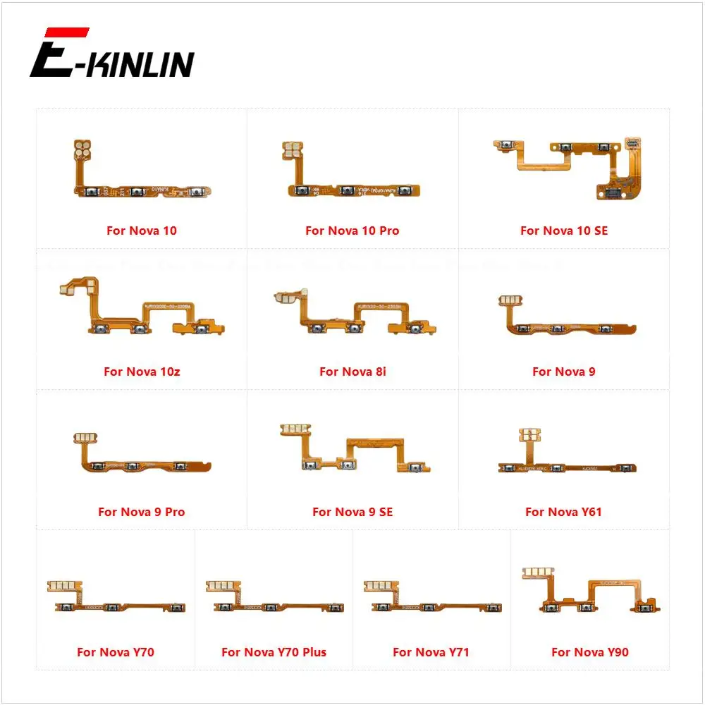 Volume Button Power Switch On Off Key Ribbon Flex Cable For HuaWei Nova 10 10z 9 8i Y61 Y70 Y71 Y90 Pro Plus SE Repair Parts