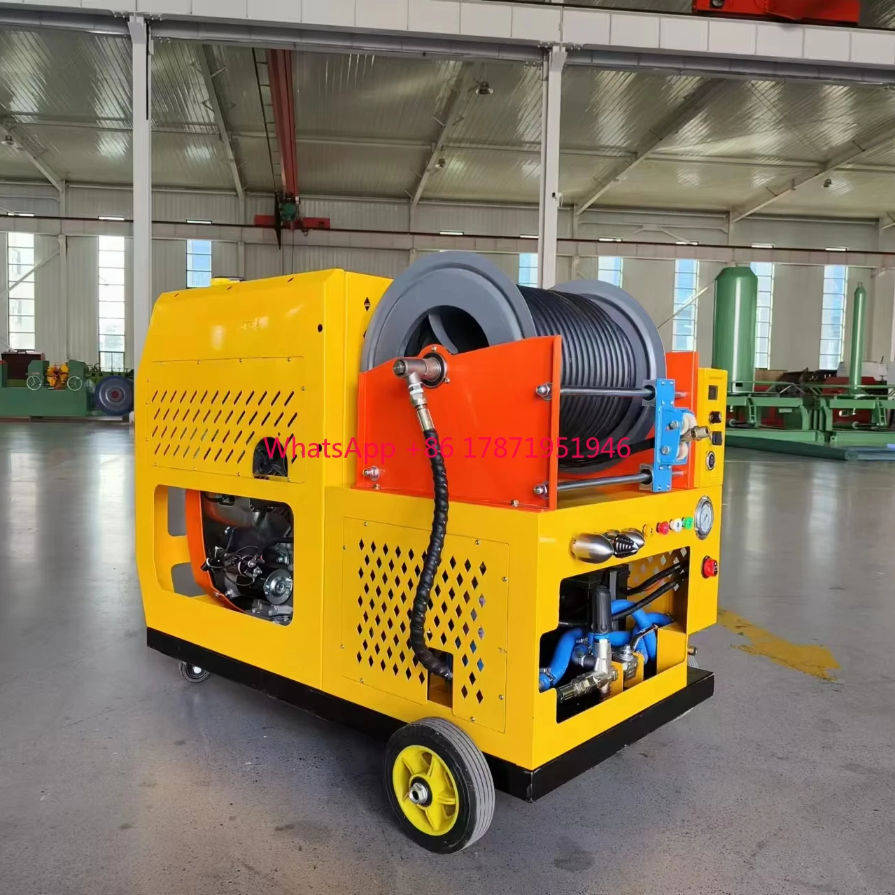 sewer jetting machine for cleaning sewage high pressure water jet drain jetter