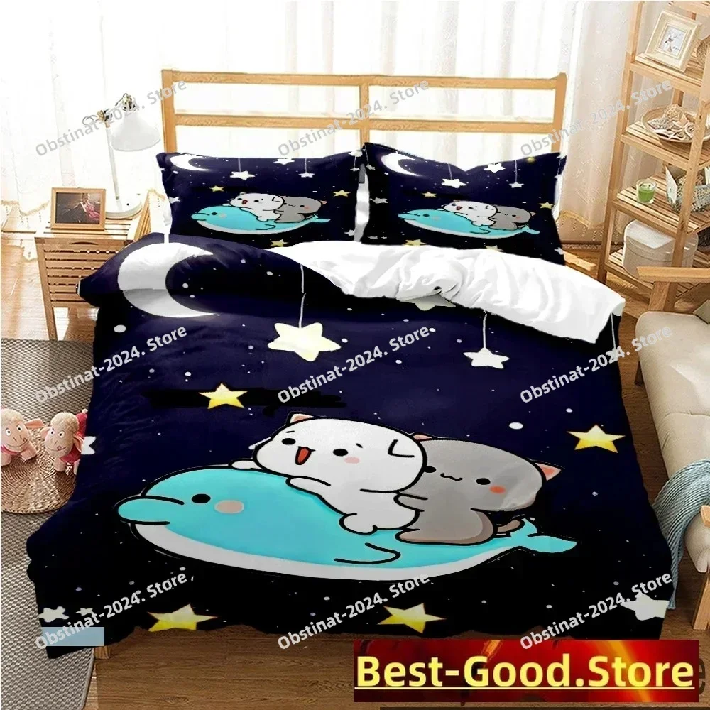 Top 3D Print Bubu Dudu Cartoon Bear Panda Bedding set Printed Duvet Cover Pillowcase Single Double Queen Super For King Size Set