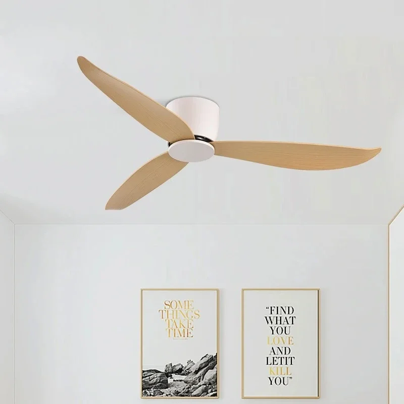 Ventilador de techo moderno sin luces, Motor CC, suelo bajo, Loft, Control remoto, ventilador decorativo Simple, sin luz, Loft de piso bajo