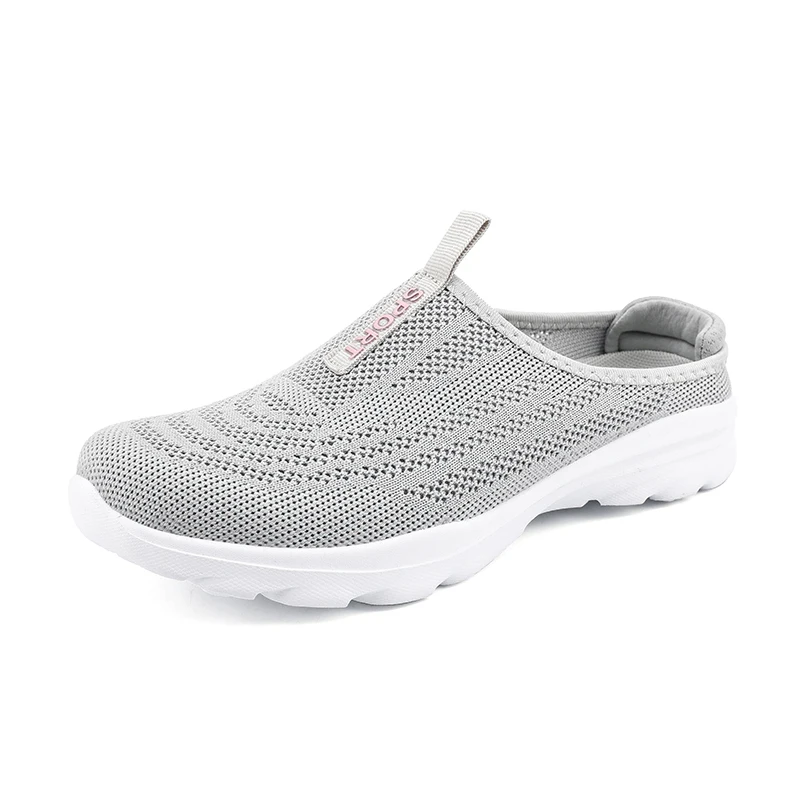 Summer Big Size 41 42 Slip On Shoes For Women Mesh Half Shoes Slippers Slides Dropshipping Breathable Light Weight Comfortable