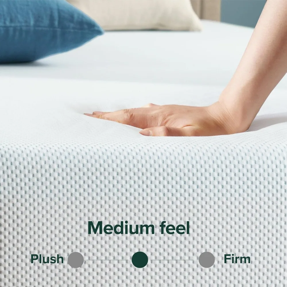 Tea Cooling Memory Foam Mattress [New Version], Full, Fiberglass Free, Medium Firmness, Cooling Gel Foam, Ce